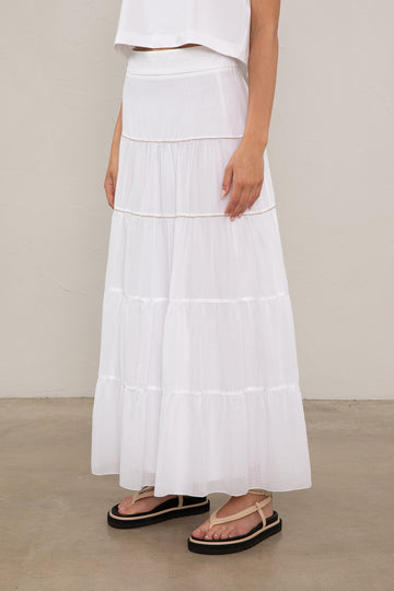 Long pure cotton voile skirt  