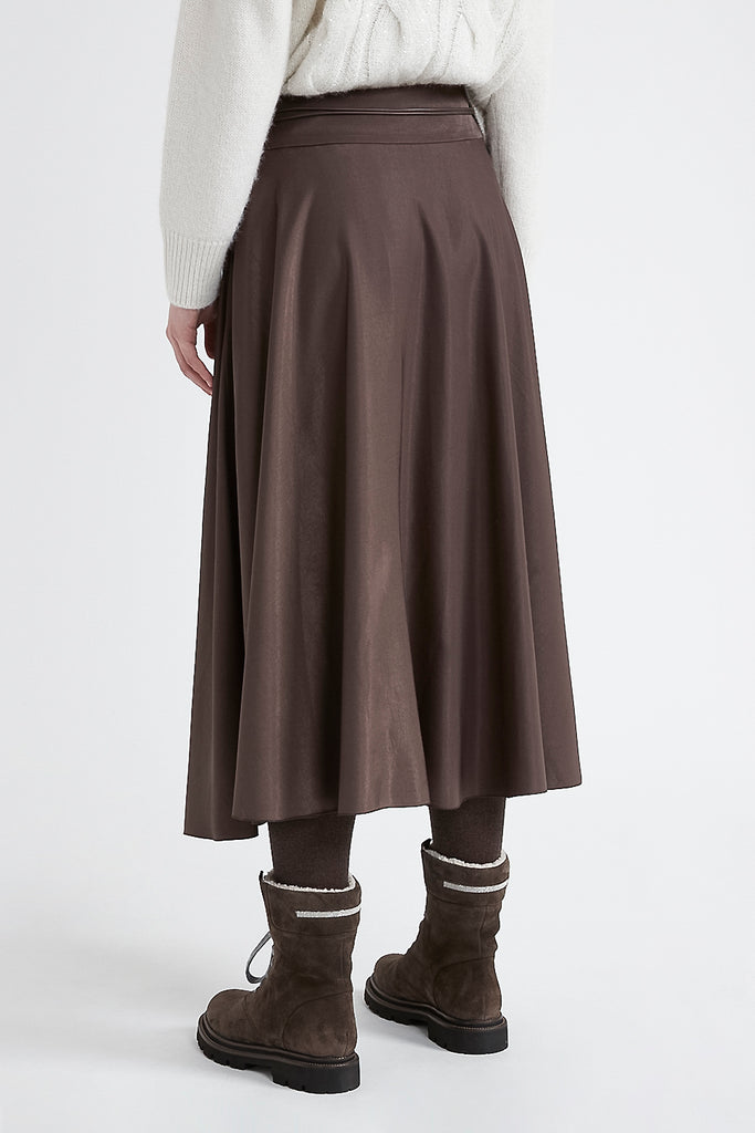 Soft touch viscose blend skirt with belt  