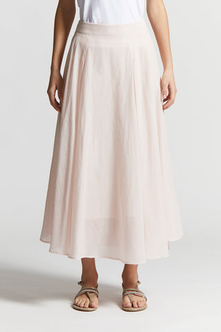 Pure cotton voile midi skirt
