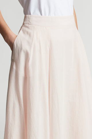 Pure cotton voile semi-transparent midi skirt