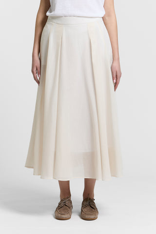 Pure cotton voile midi skirt