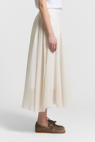 Pure cotton voile midi skirt