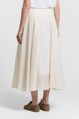 Pure cotton voile midi skirt