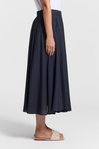 Pure cotton voile midi skirt