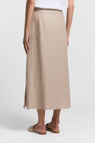 Pure linen tube skirt