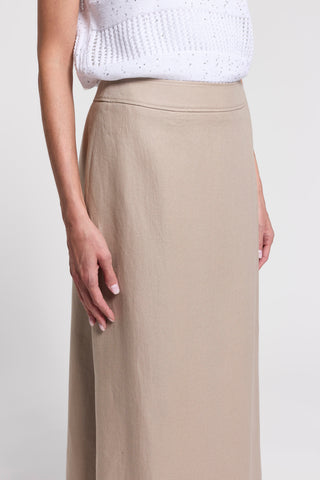 Pure linen tube skirt
