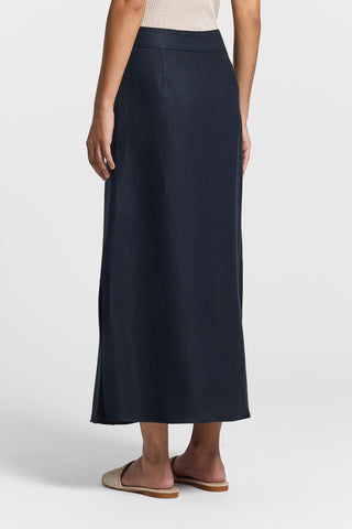 Pure linen tube skirt