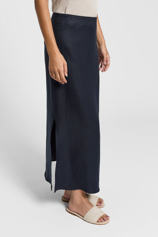Pure linen tube skirt