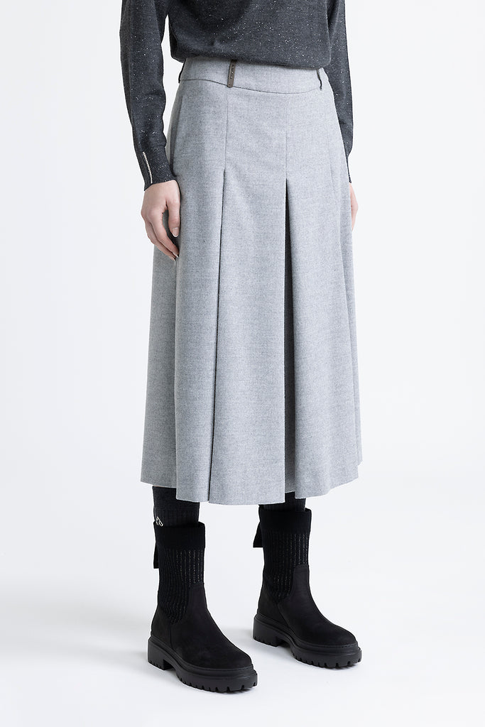 Wool and viscose blend light flannel culottes  