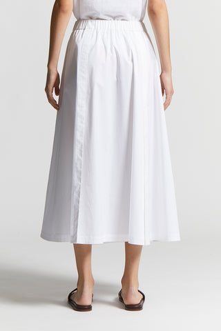 Lightweight stretch cotton satin skirt