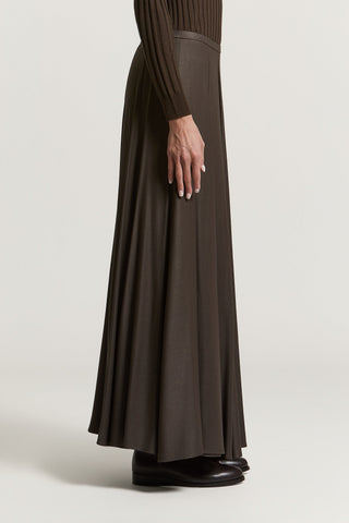Langer Rock aus Viskose-Woll-Twill