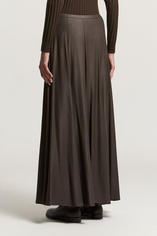 Langer Rock aus Viskose-Woll-Twill