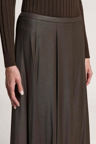 Langer Rock aus Viskose-Woll-Twill