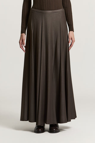 Langer Rock aus Viskose-Woll-Twill