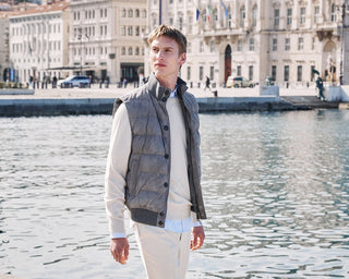 Blown cotton/lurex cardigan with sequins