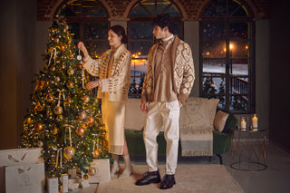 Zip-up cardigan in alpaca wool and lurex