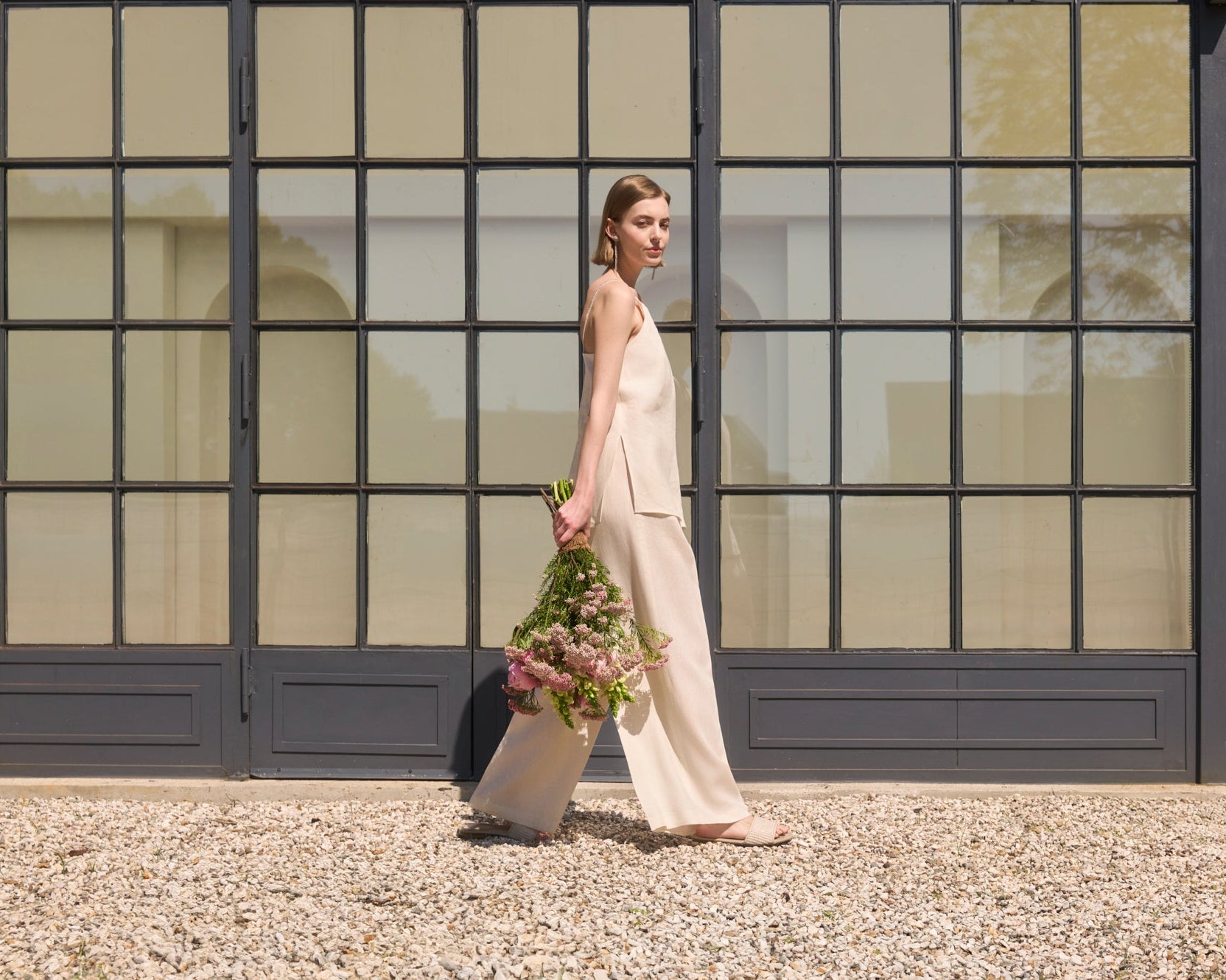 Pure linen gabardine trousers | Peserico
