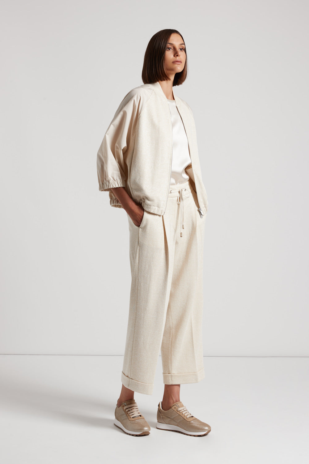 極美品24SS Theory AIRY COTTON SHEER BOMBER Co Gathered Cotton Bomber Jacket | Saks Fifth Avenue