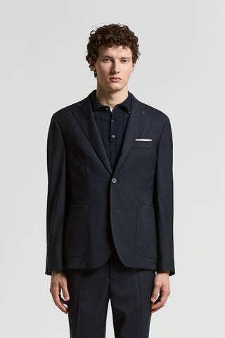 Single-breasted blazer in merino wool