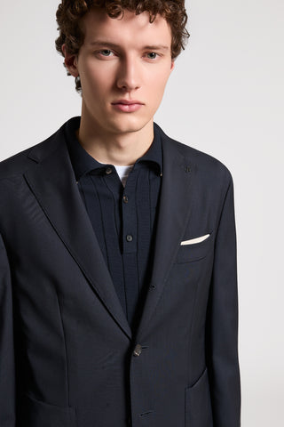 Single-breasted blazer in merino wool