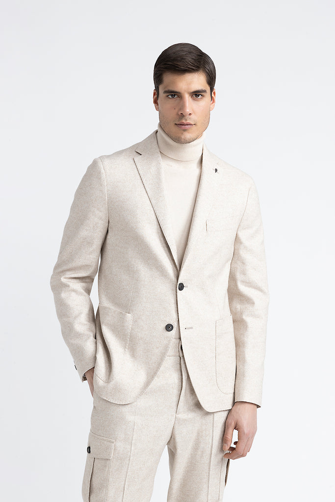 Wool, silk and cashmere tweed single-breasted blazer  