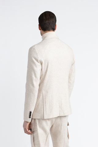 Wool, silk and cashmere tweed single-breasted blazer  