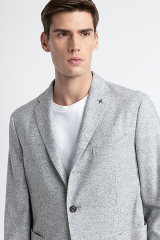 Wool, silk and cashmere tweed single-breasted blazer  