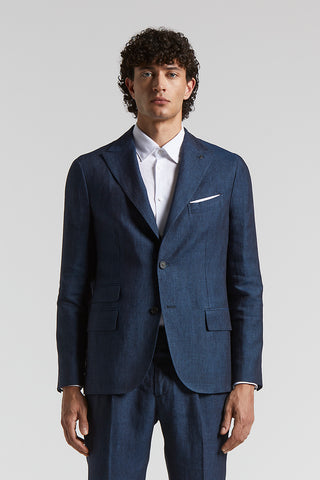 Single-breasted blazer in pure linen