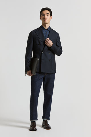 Double-breasted blazer in pure wool