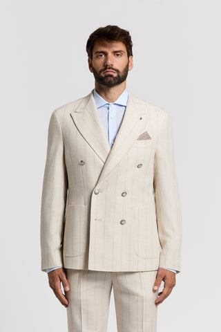 Double-breasted blazer in cotton-wool blend
