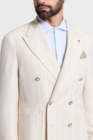 Double-breasted blazer in cotton-wool blend