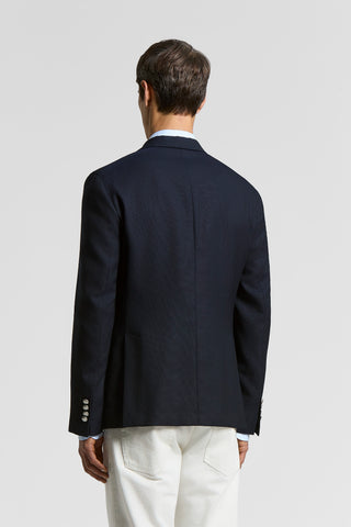 Double-Breasted Wool Hopsack Blazer