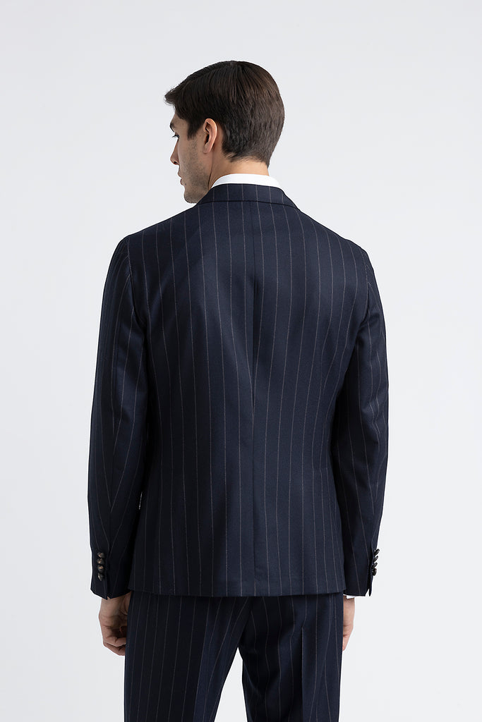 Pinstripe wool double-breasted blazer  