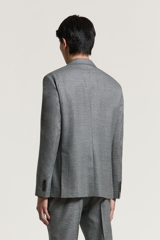 Chaqueta de botonadura simple de franela de pura lana
