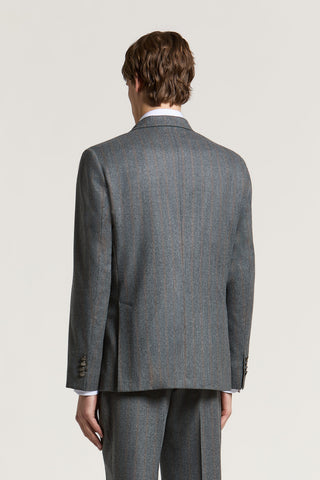 Chaqueta cruzada de franela de pura lana