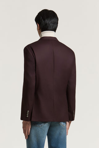 Pure wool gabardine double-breasted jacket