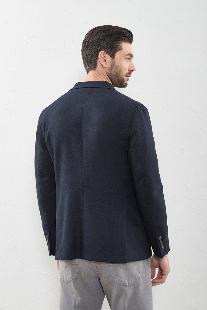 3-button flannel blazer  