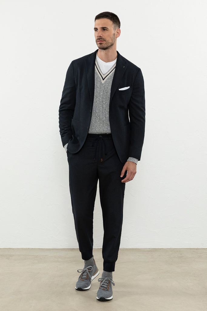 3-button flannel blazer  