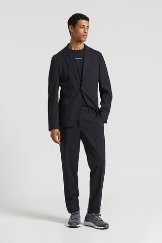 Single-breasted stretch technical wool fabric blazer
