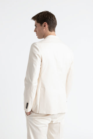 Cotton, tencel and wool single-breasted blazer  