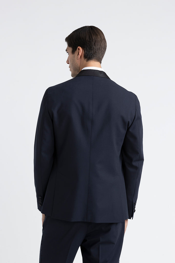 Stretch technical wool single-breasted evening tuxedo  