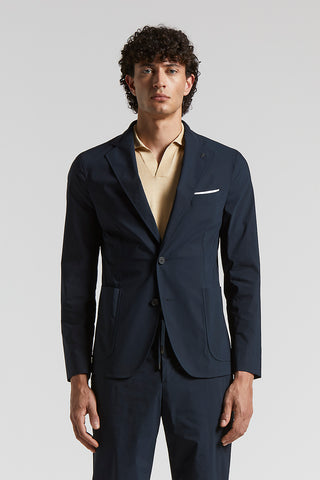 Single-breasted blazer in stretch cotton