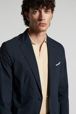 Single-breasted blazer in stretch cotton