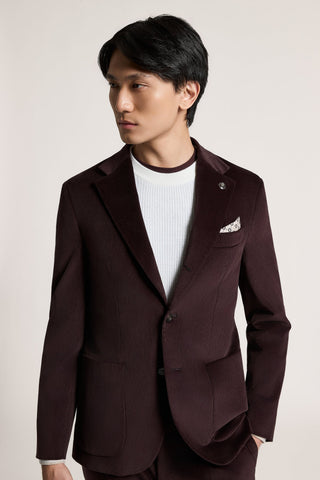 Chaqueta de botonadura simple de terciopelo de algodón