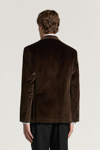 Einreihige Jacke aus Baumwollsamt