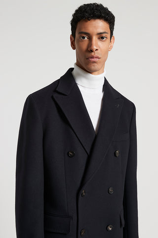 Double-breasted double baize coat