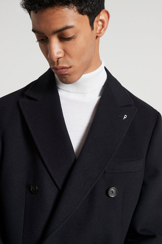 Double-breasted double baize coat