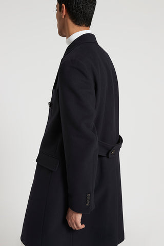 Double-breasted double baize coat