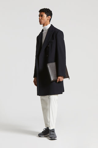 Double-breasted double baize coat