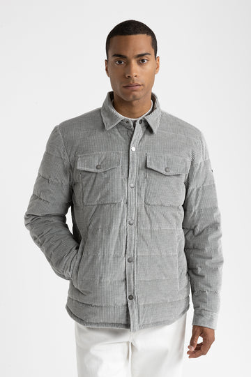 Goose down and corduroy shirt  